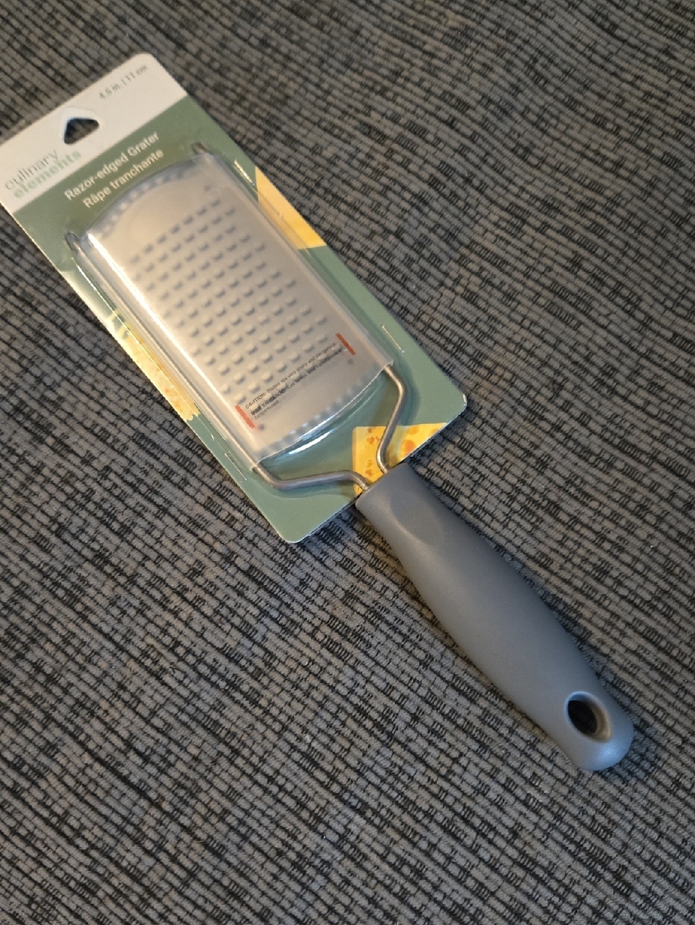 Unbranded Gray Razor-Edge Grater with Comfortable Handle